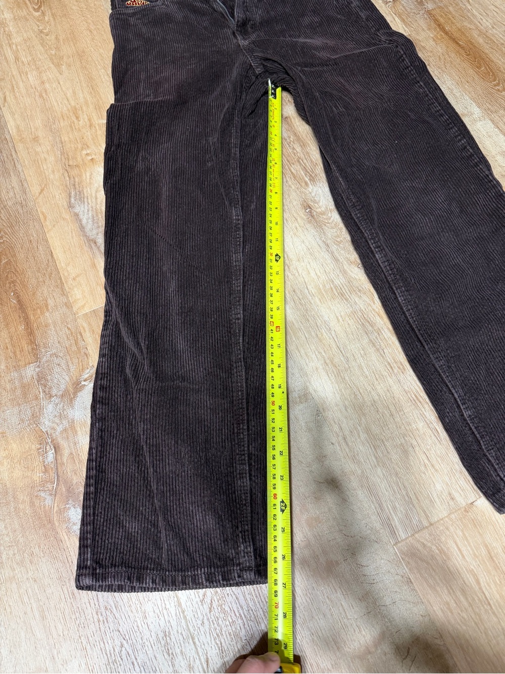 Gymbro Brown Corduroy Pants Size 27 Wide Leg 100% Cotton Y2K Skater Unisex - Picture 13 of 15